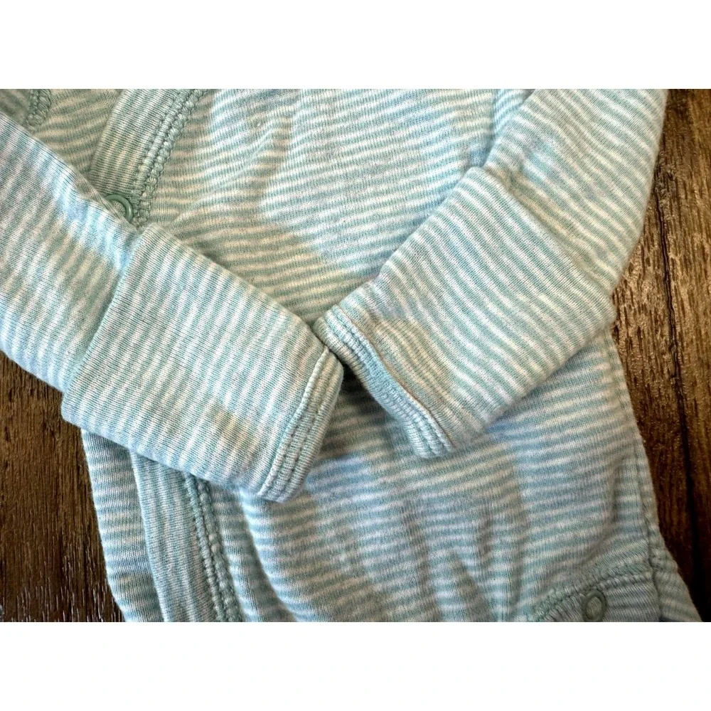 Carters Preemie Baby Boy Outfit Long Sleeved Bodysuit Pants Gray Green Stripes - Picture 5 of 8
